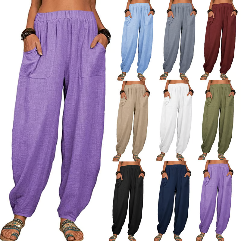 Loose cotton linen harem pants ~ Soft, breezy comfort you’ll live in.