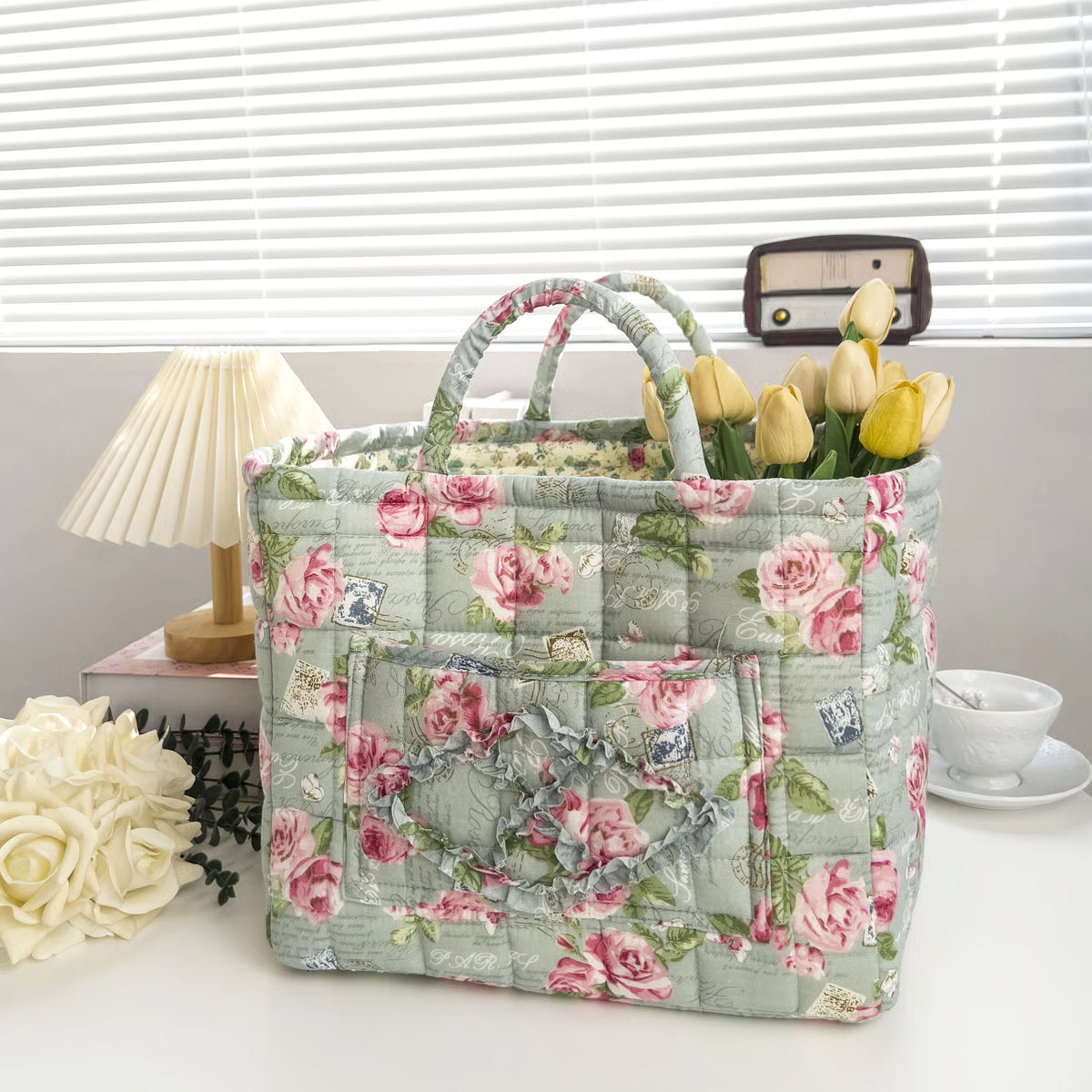 Quilted Fabric Totes ~ Because some things can’t go in drawers.