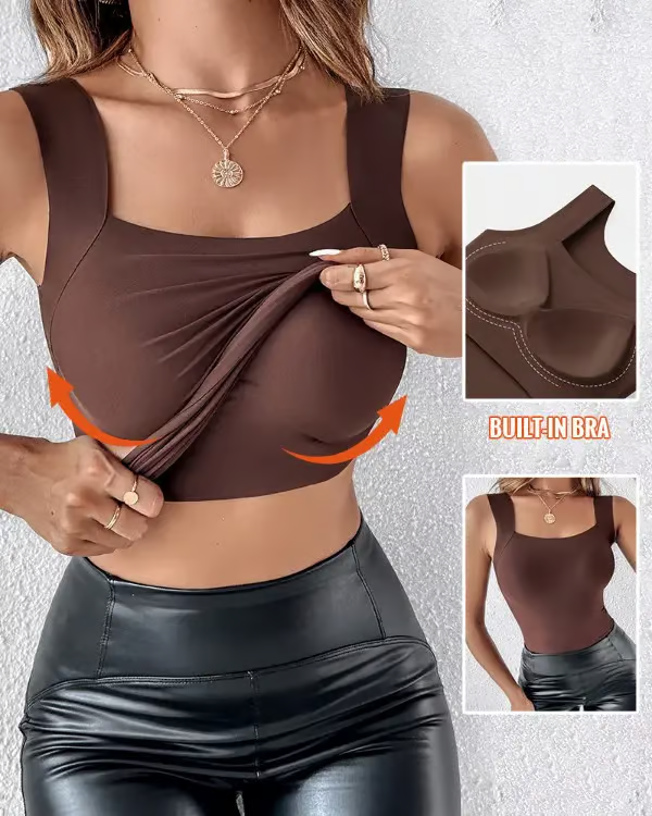 U Neck Shapewear Built-in Bra Tank ~ Flattering support with a seamless fit.