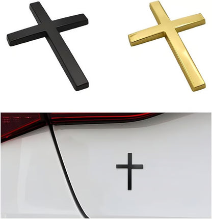 Metal Jesus Cross Emblem ~ Holy Armor for Your Ride.