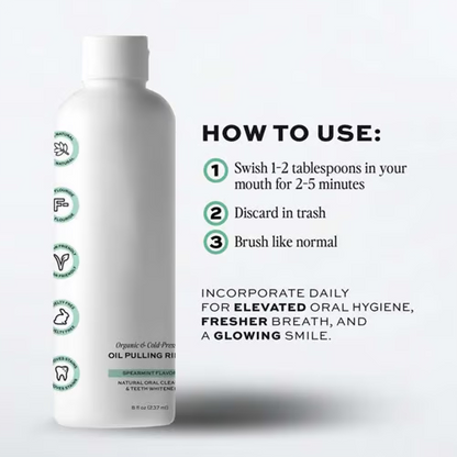 Spearmint Oil Pulling Rinse ~ No mercy for garlic, booze, or 3-day coffee breath.