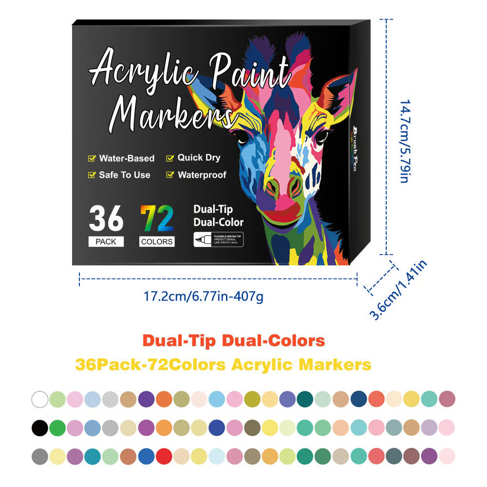Dual Tip Acrylic Paint Pen Marker ~ Screen-free creativity on any surface.