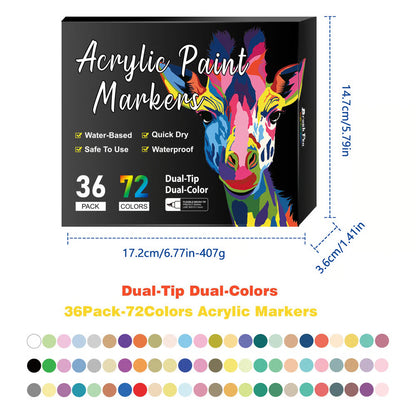 Dual Tip Acrylic Paint Pen Marker ~ Screen-free creativity on any surface.