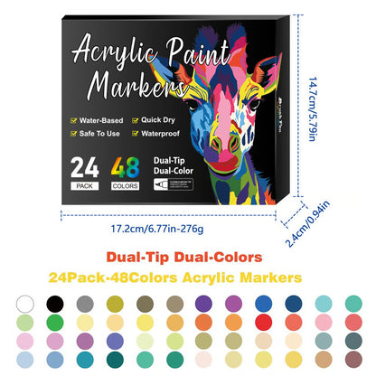 Dual Tip Acrylic Paint Pen Marker ~ Screen-free creativity on any surface.