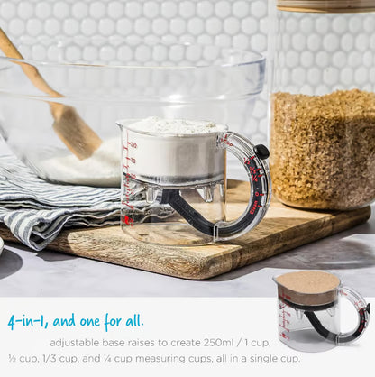 4-in-1 Adjustable Measuring Cup ~ From flour to honey, one cup rules them all