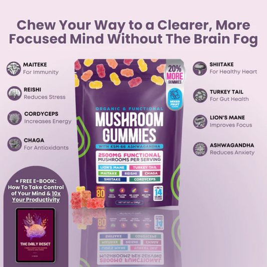 Mushroom Gummies ~ Support memory, immunity & mental performance