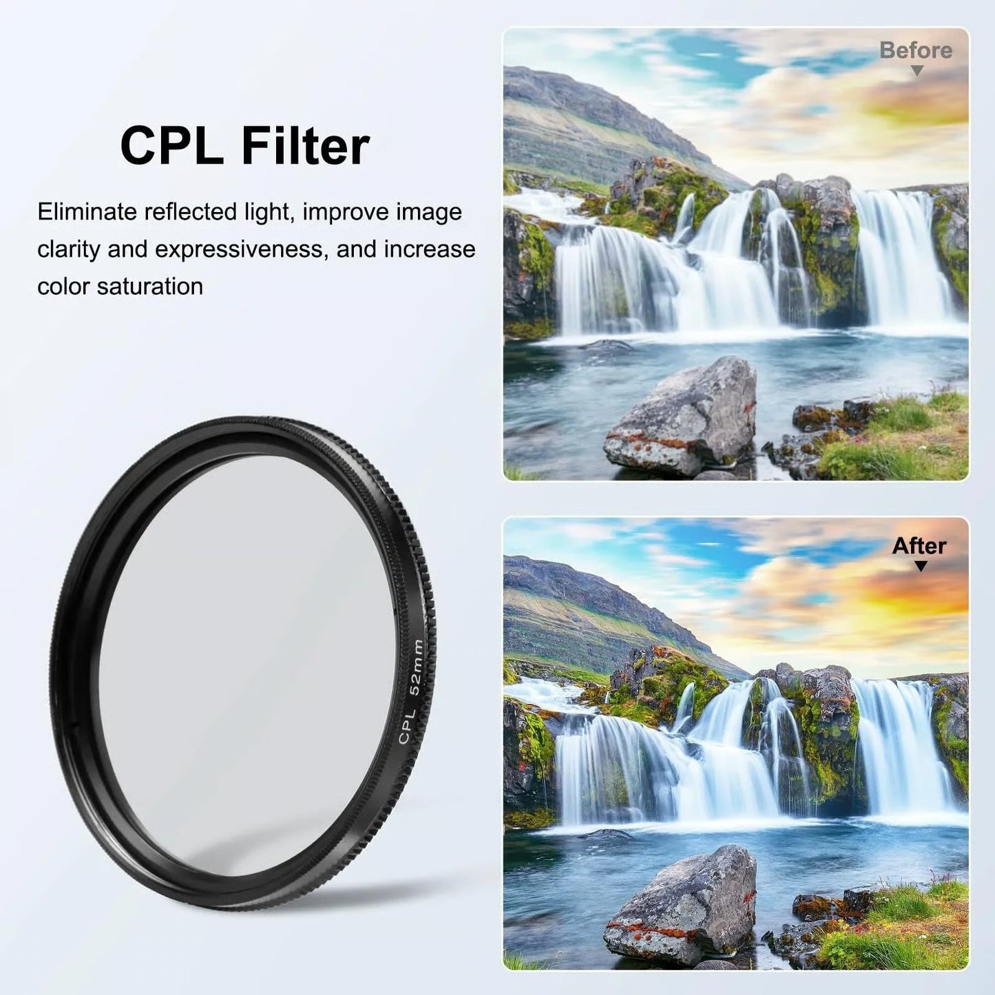 Phone Camera Polarizing Filter ~ Glare-free, vivid photos in every shot.
