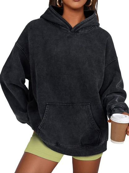 Unisex Casual Oversized Acid Wash Hoodie ~ Laid-back style with all-day comfort.