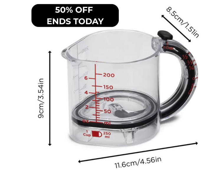 4-in-1 Adjustable Measuring Cup ~ From flour to honey, one cup rules them all
