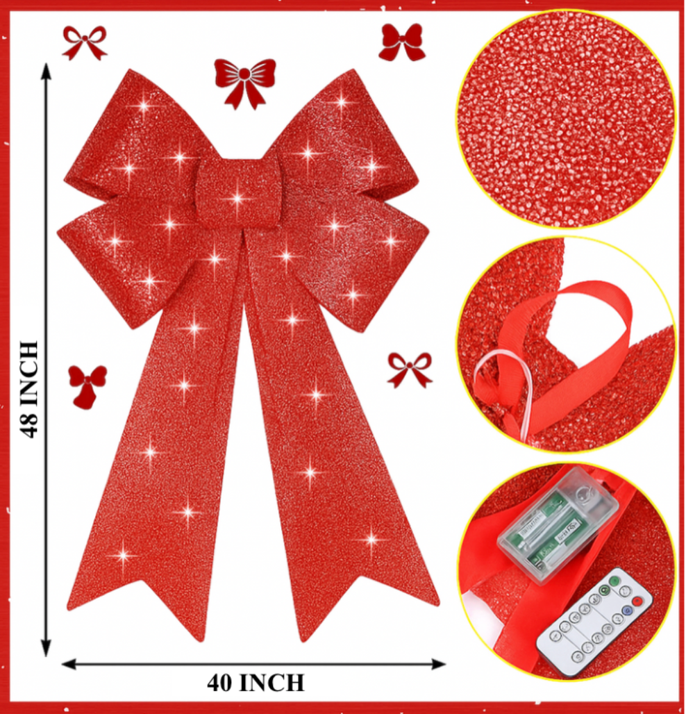 Lit Christmas Bow / Too bright, too bold, too beautiful to ignore.