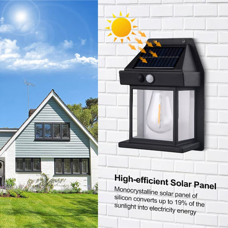Outdoor Solar Wall Lamp ~ Brighten your outdoors with zero electricity.