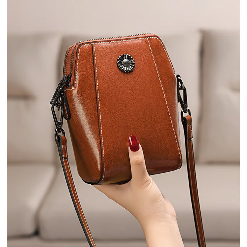 Soft Leather Mobile Phone Messenger Bag ~ Everyday luxury in a compact size.