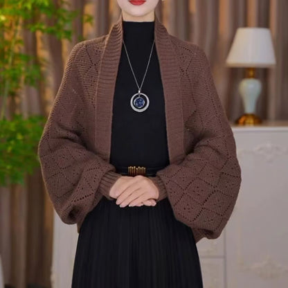 Fashion Hollow Out Knitted Shawl Coat ~ From casual to classy in seconds.