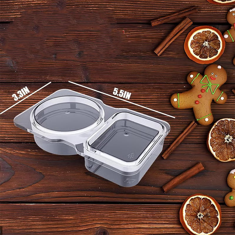 Double Compartment Condiment Containers (10 Pack) ~ Split containers for balanced eating.