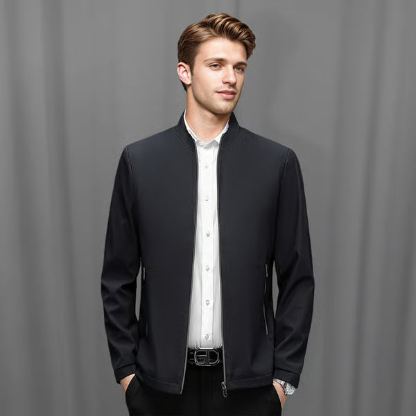 Men's Standing Collar Zipper Jacket ~ Outdress everyone without even trying.