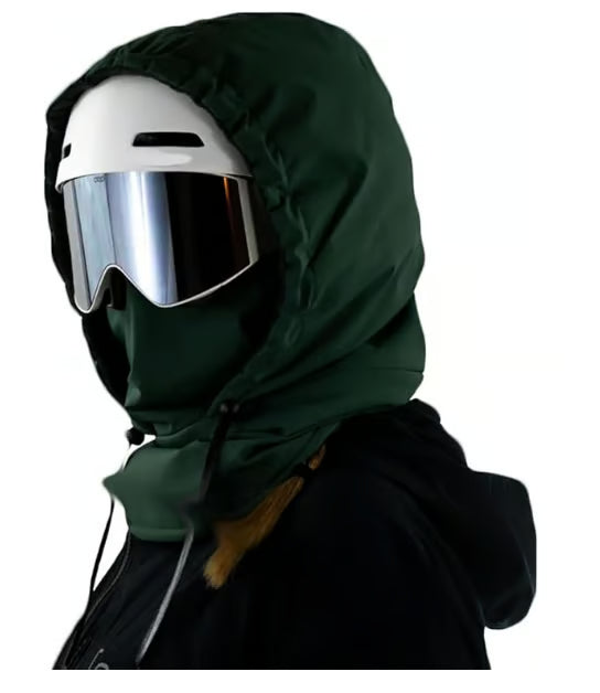 Waterproof Fleece-Lined Hood ~ Full-face protection for cold, wind, and rain.