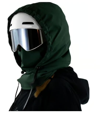 Waterproof Fleece-Lined Hood ~ Full-face protection for cold, wind, and rain.