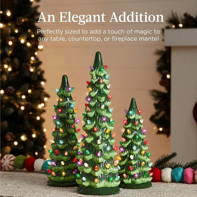 Hand-Painted Tabletop Christmas Trees ~ Classic holiday charm without the hassle.