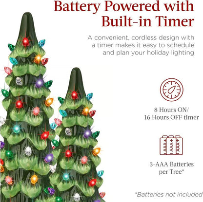 Hand-Painted Tabletop Christmas Trees ~ Classic holiday charm without the hassle.