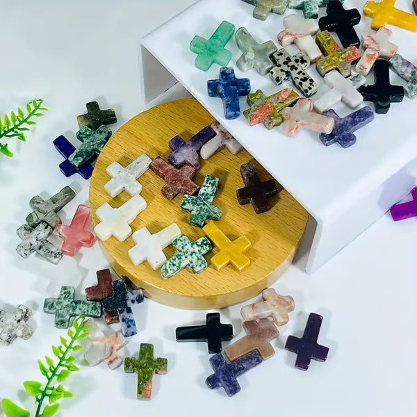 Handmade Natural Crystal Crosses ~ Unique natural stone keepsakes for faith, décor, and gifting.