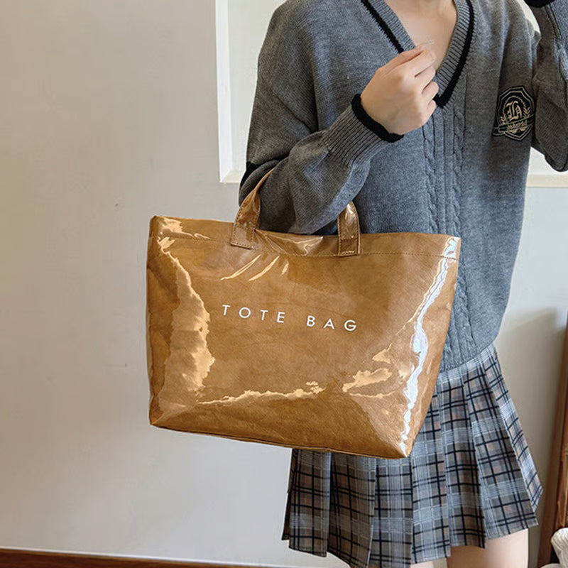 Letter Print Tote Bag ~ Designer-level style that carries your day with ease.