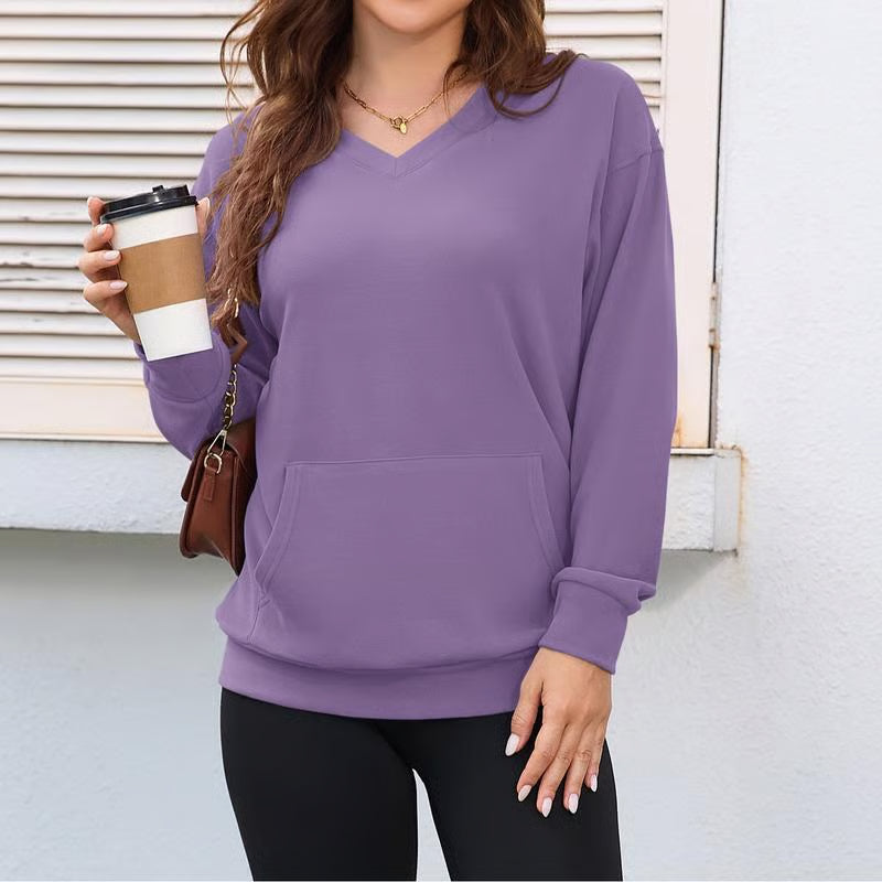 Women’s Hatless V-Neck Hoodie with Pockets ~ The hoodie you’ll reach for every single day.