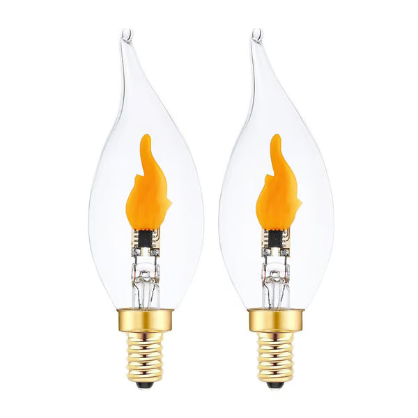 Flickering Flame Light Bulbs ~ Year-round warm flicker for indoor or outdoor spaces.