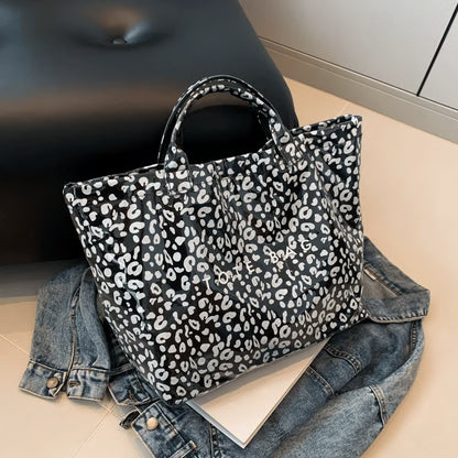 Letter Print Tote Bag ~ Designer-level style that carries your day with ease.