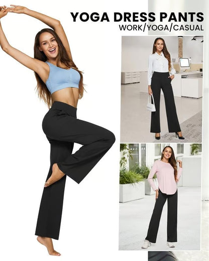 Loose High-Waist Yoga Pants ~ Flowy comfort with a polished, office-ready look.