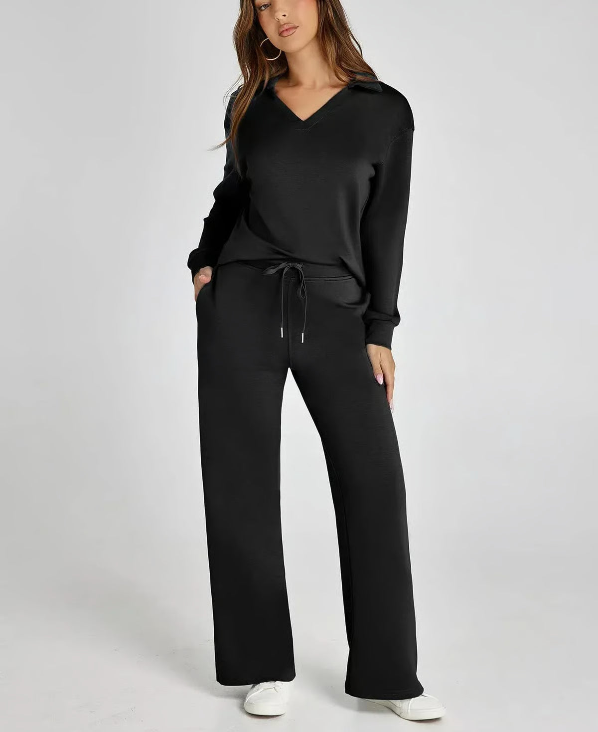 Casual Long Sleeve Sweatsuit 2-piece Sets ~ Soft, breathable, and wrinkle-free all day long.