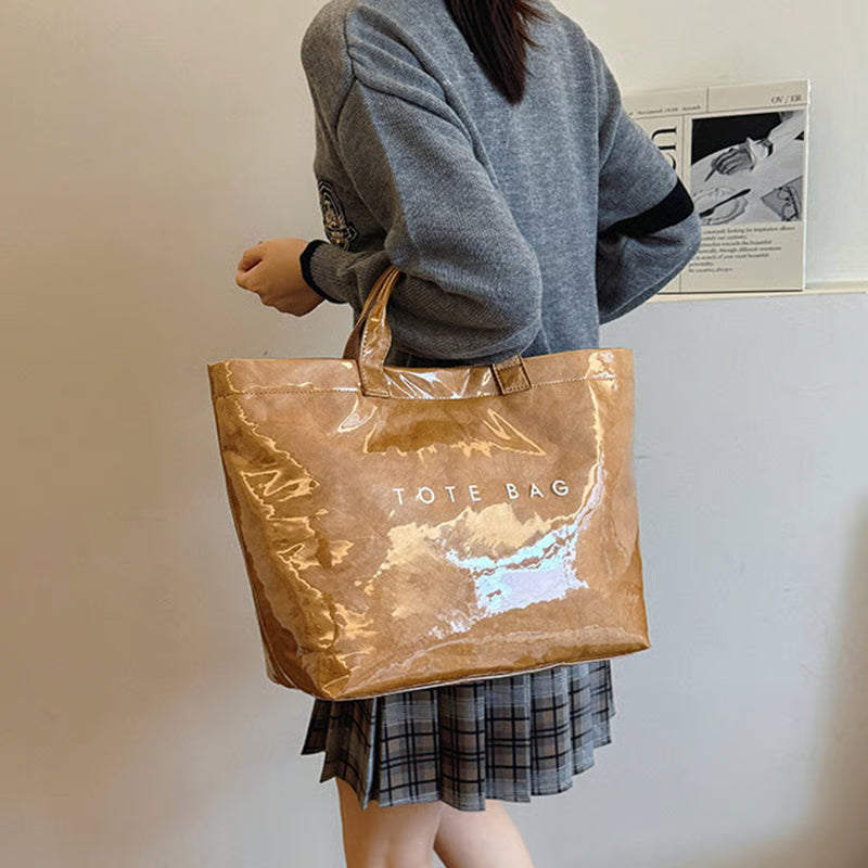 Letter Print Tote Bag ~ Designer-level style that carries your day with ease.