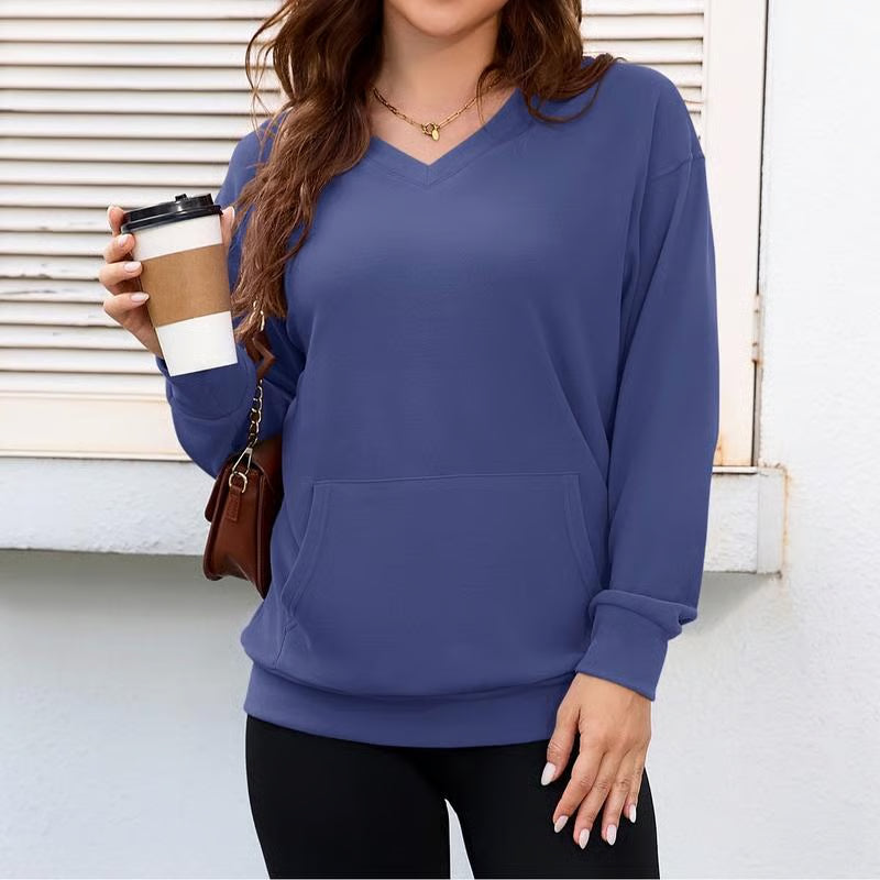 Women’s Hatless V-Neck Hoodie with Pockets ~ The hoodie you’ll reach for every single day.