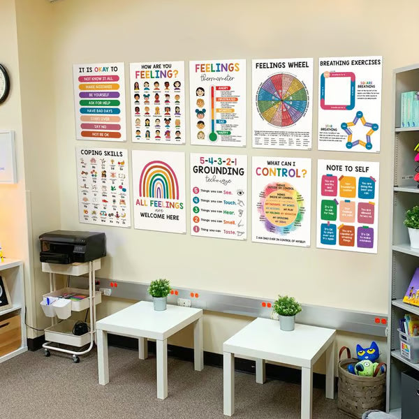 12 Pcs Calming Corner Posters ~ Create a safe space for kids to calm down.