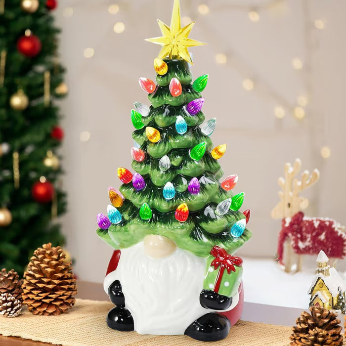 DIY Lighted Christmas Gnome Tree ~ Create cozy holiday charm with easy DIY setup.