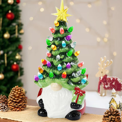 DIY Lighted Christmas Gnome Tree ~ Create cozy holiday charm with easy DIY setup.