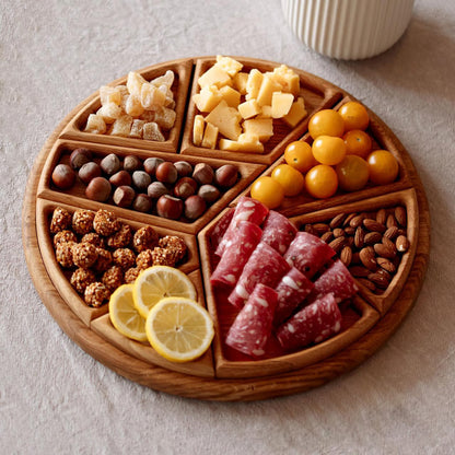 Puzzle Serving Tray ~ Modular oak design that transforms snacks into art.