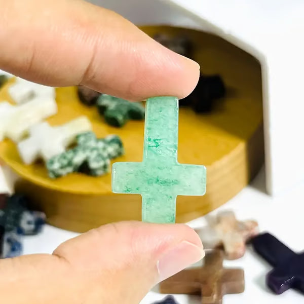 Handmade Natural Crystal Crosses ~ Unique natural stone keepsakes for faith, décor, and gifting.