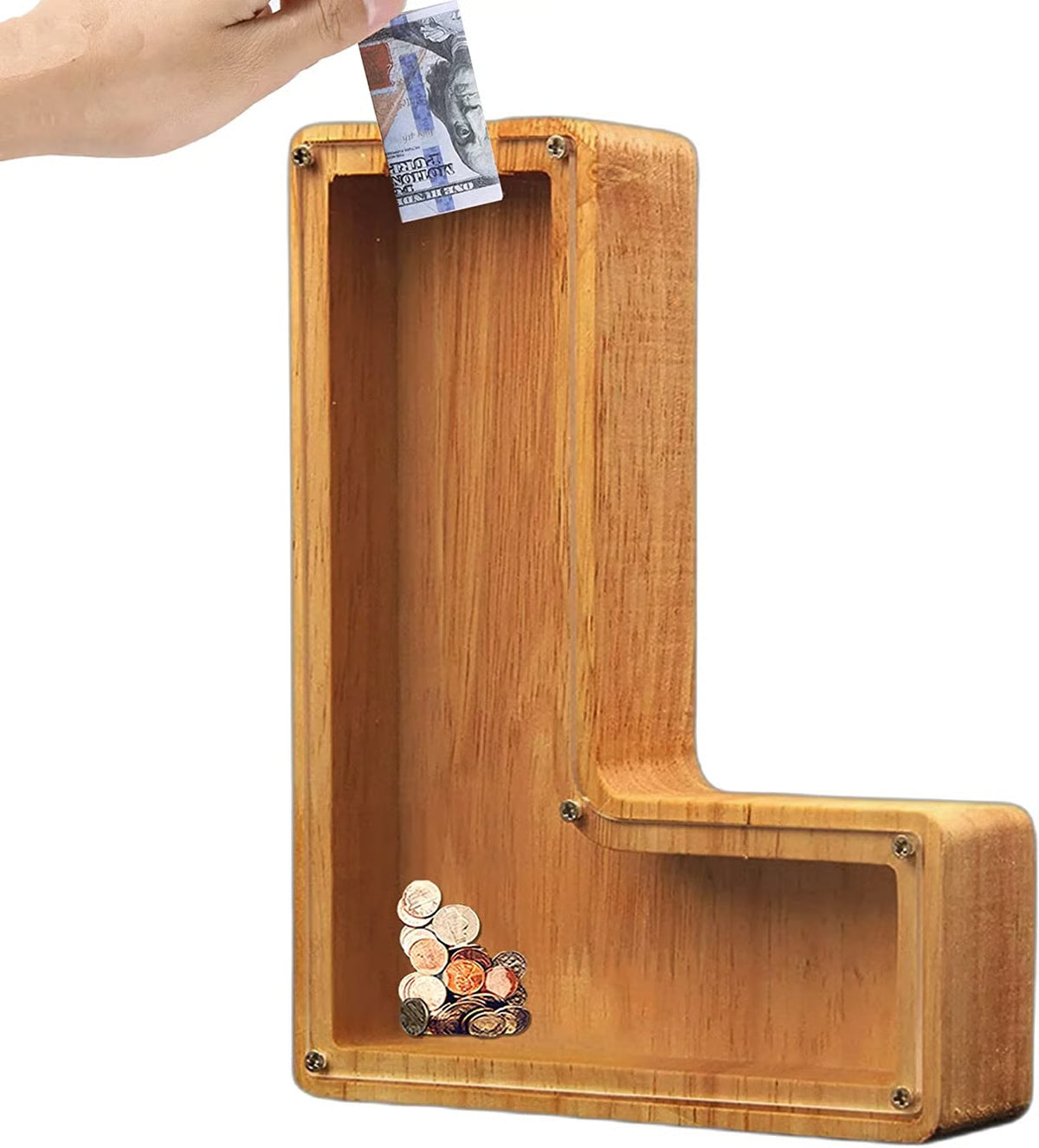 Wooden Letter Piggy Bank ~ Turn everyday coins into lasting memories.