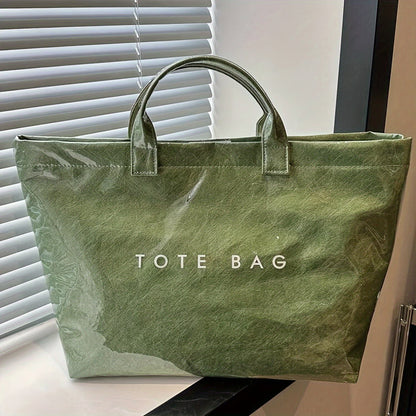 Letter Print Tote Bag ~ Designer-level style that carries your day with ease.