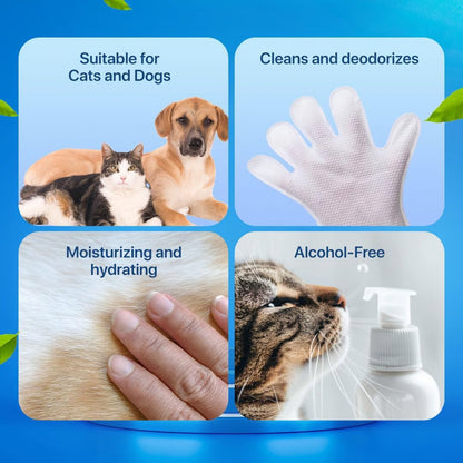 Odor-Removing Pet Glove Wipes ~ Bath-free freshness in seconds.
