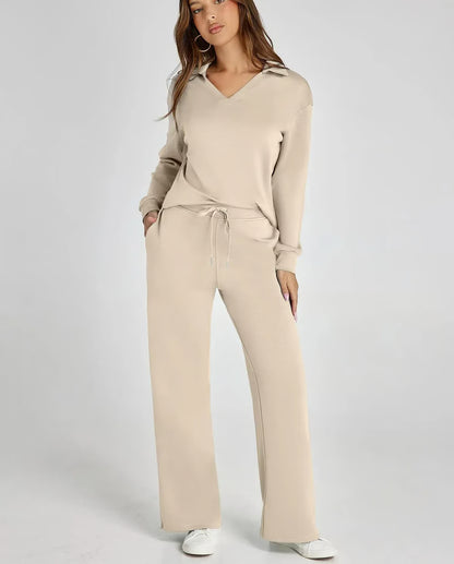 Casual Long Sleeve Sweatsuit 2-piece Sets ~ Soft, breathable, and wrinkle-free all day long.