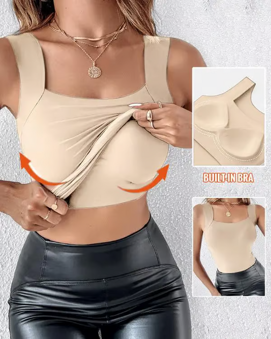 U Neck Shapewear Built-in Bra Tank ~ Flattering support with a seamless fit