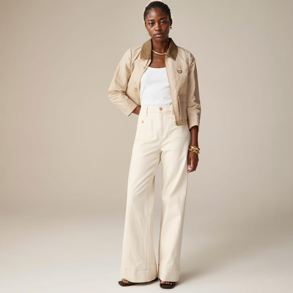 Tummy Control Cropped Wide-Leg Jeans ~ Flatter your waist, elevate your style.