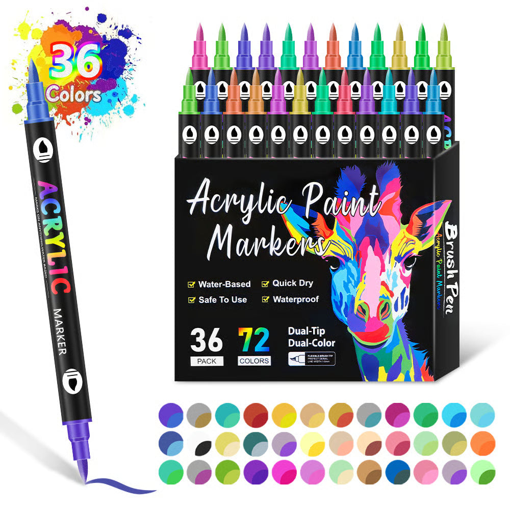 Dual Tip Acrylic Paint Pen Marker ~ Screen-free creativity on any surface.