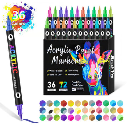 Dual Tip Acrylic Paint Pen Marker ~ Screen-free creativity on any surface.