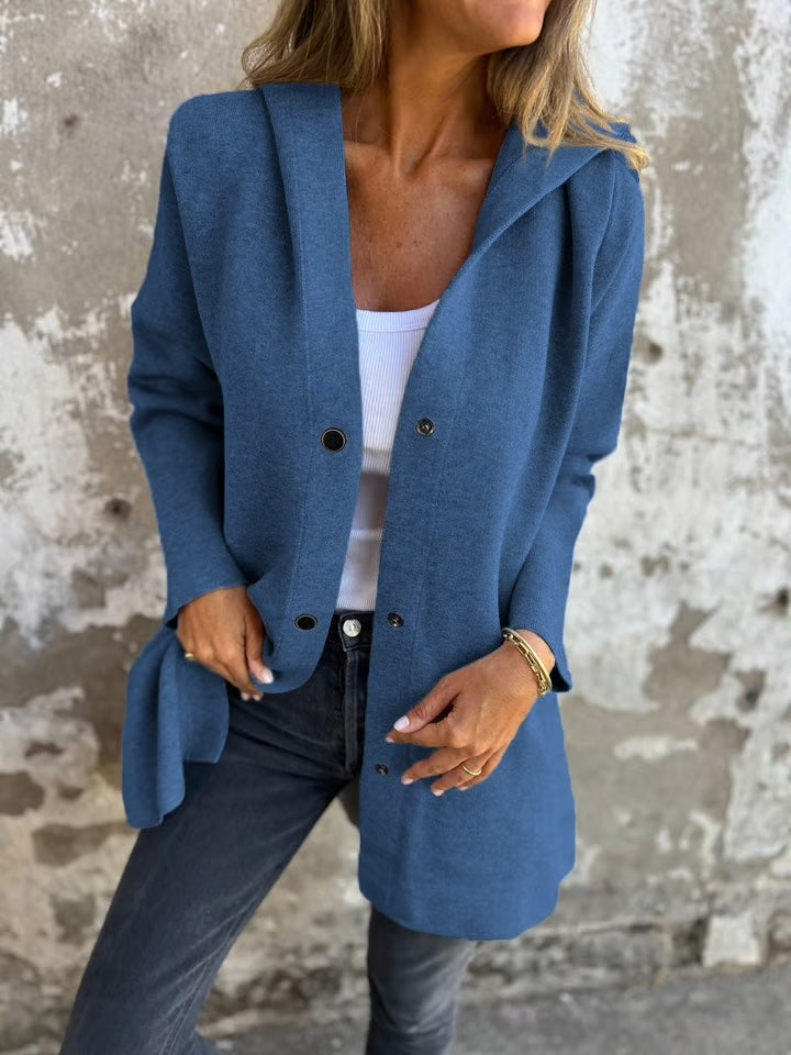 Casual Single Breasted Hooded Jacket ~ Throw-on style for breezy spring & autumn days.