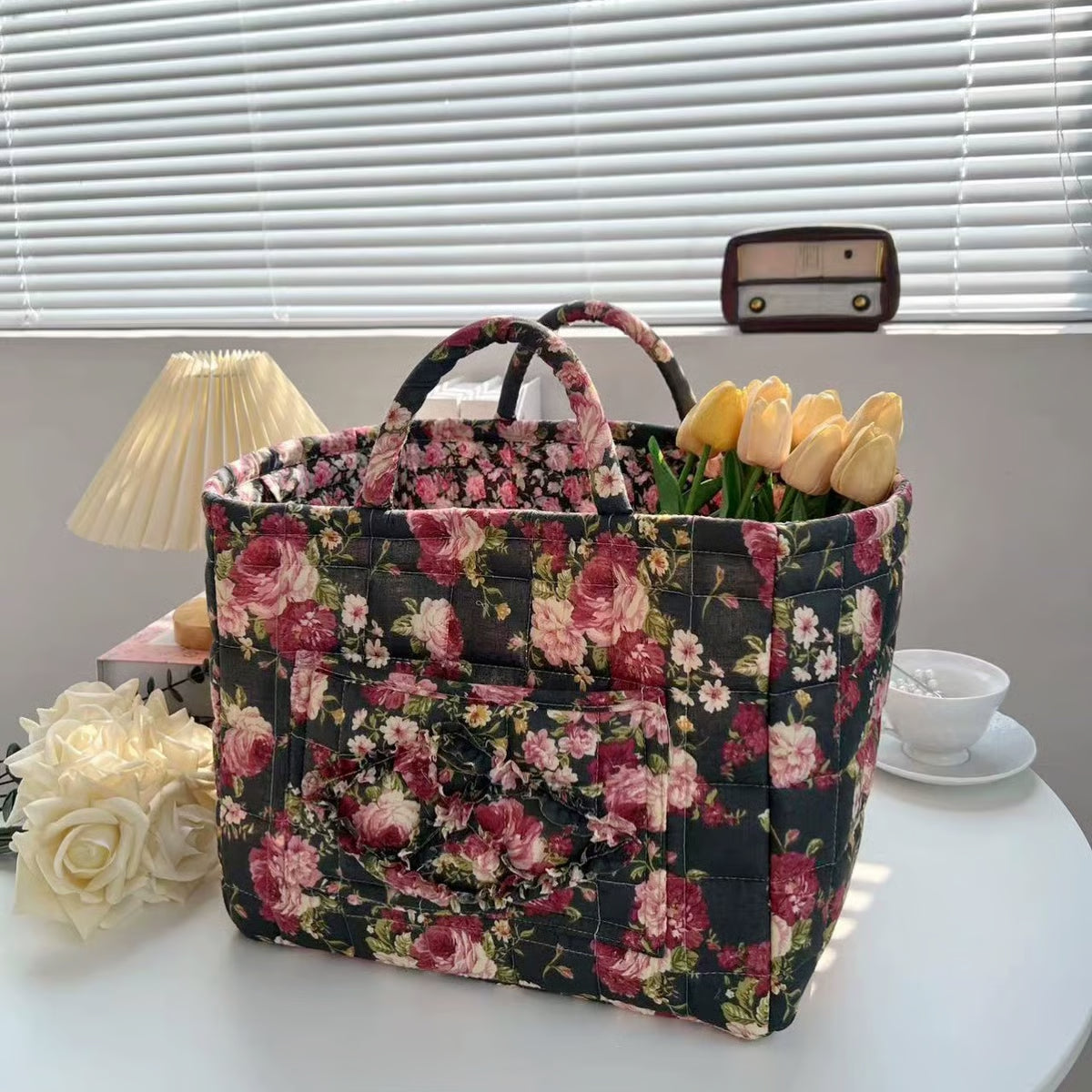 Quilted Fabric Totes ~ Because some things can’t go in drawers.