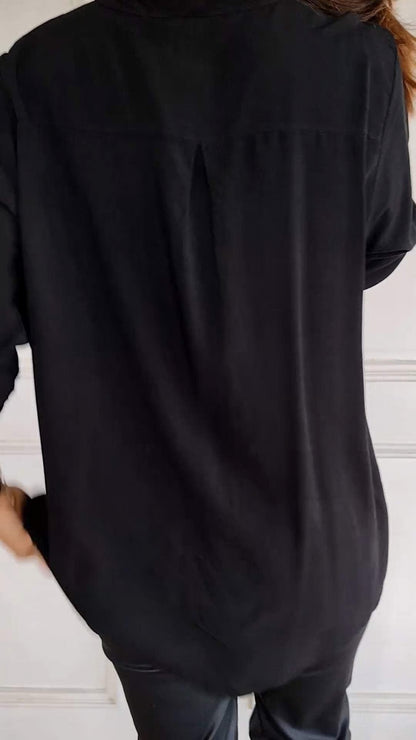 V-neck Sequin Mid-sleeve Casual Top ~ Effortless sparkle and all-day comfort in one chic fit.