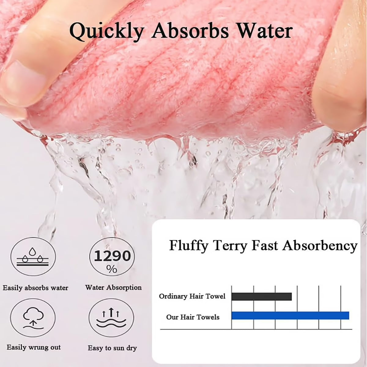 Super Absorbent Hair Towel Wrap ~ Dry your hair faster, naturally, and frizz-free.