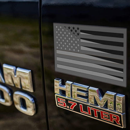 3D All-Black American Flag Emblem Decal ~ Strength and legacy in every mile.